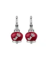 Boucles d'oreilles Chantecler Capri Campanella, micro-boucles en argent et émail rouge nacré