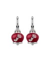 Chantecler Capri Campanella micro earrings with silver horns and pearly red enamel