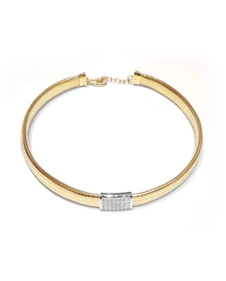 Chocker Ponte Vecchio Nobile in Yellow Gold with Diamond Pavé