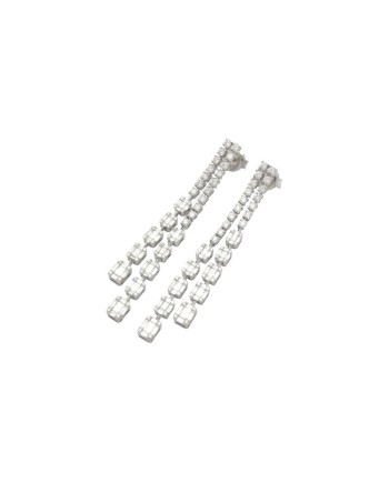 Ponte Vecchio Benvenuto Pendant Earrings in White Gold with White Diamonds