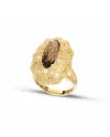 Bague Casella Gioielli en or jaune avec pierre brune