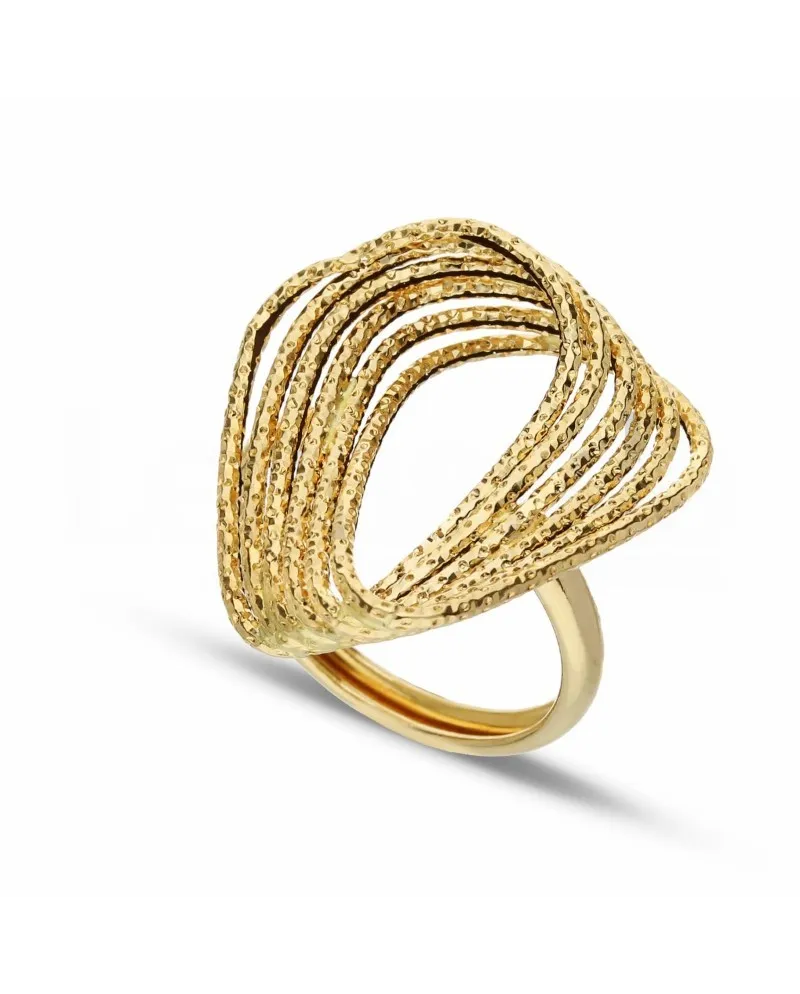 Bague Casella à bijoux en or jaune à 6 rangs