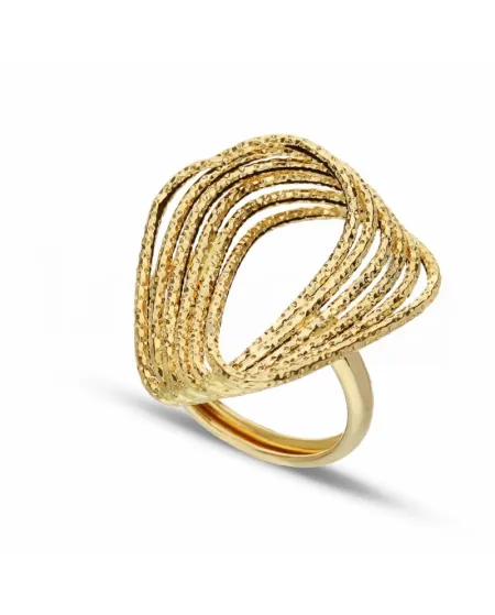 Yellow Gold Jewelry Casella Ring with 6 Strands