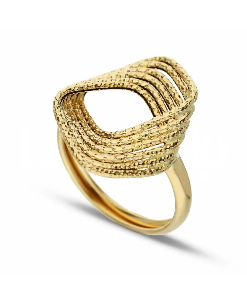 Yellow Gold Jewelry Casella Ring with 6 Strands
