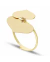 Casella Gioielli Yellow Gold Ring with Pendant Hearts