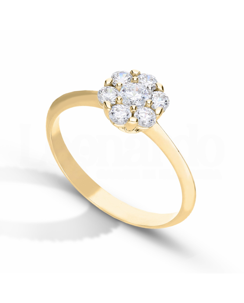 Casella Gioielli Ring in Yellow Gold with Zirconia