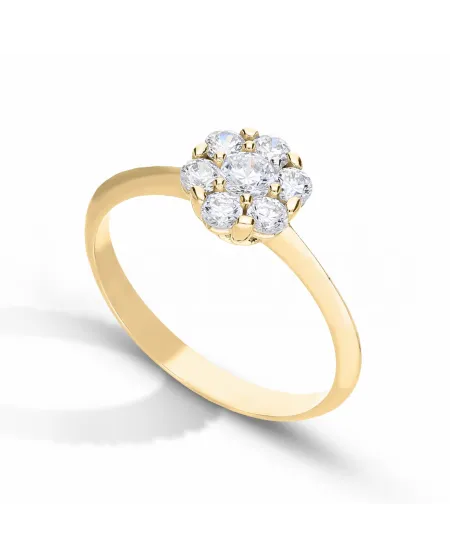 Bague Casella Gioielli en or jaune avec zircone