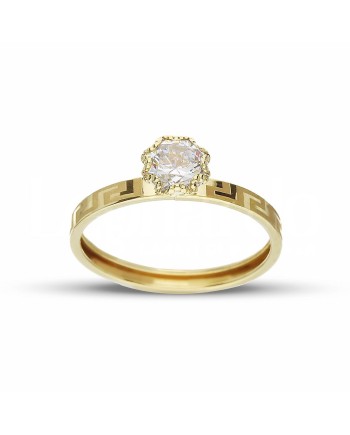 Bague solitaire Casella Gioielli en or jaune avec zircon