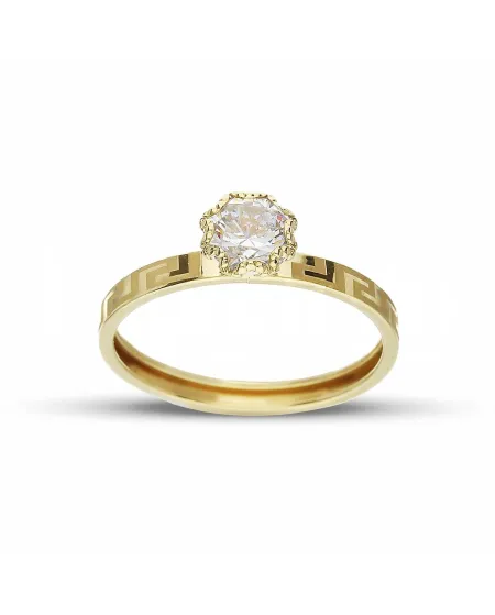 Casella Gioielli Solitaire Ring in Yellow Gold with Zircon