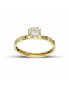 Bague solitaire Casella Gioielli en or jaune avec zircon