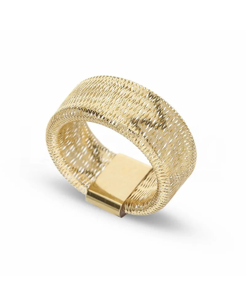 Anello Fascia Elastica Casella Gioielli in Oro Giallo 8 mm