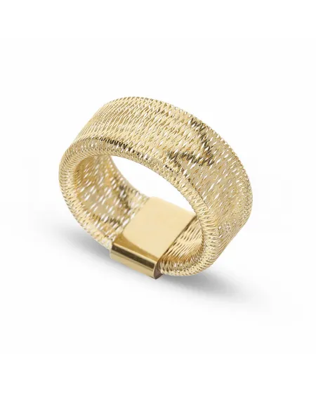 Anello Fascia Elastica Casella Gioielli in Oro Giallo 8 mm