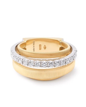 Bague Masai Marco Bicego en or jaune avec anneau pavé de diamants