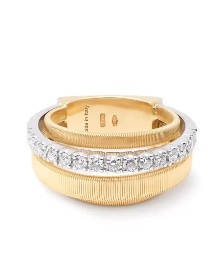 Anello Marco Bicego Masai in Oro Giallo con Fedina con Pavè di Diamanti