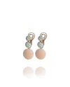 Chantecler Capri drop earrings in rose gold, diamonds and pink coral