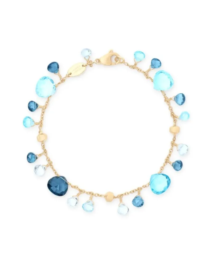 Bracelet Marco Bicego Paradise en or jaune et topazes bleues