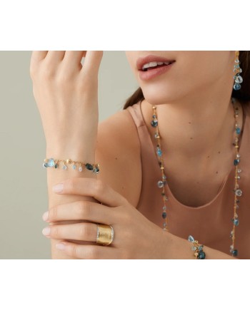 Bracelet Marco Bicego Paradise en or jaune et topazes bleues