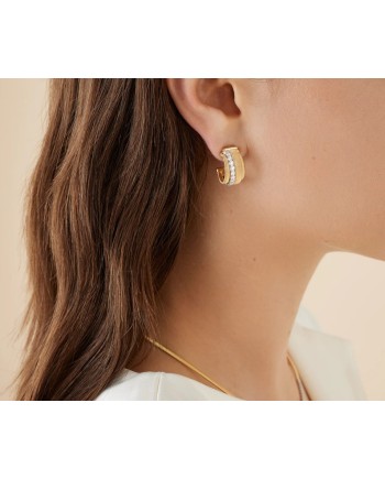 Boucles d'oreilles créoles Marco Bicego Masai en or jaune et diamants