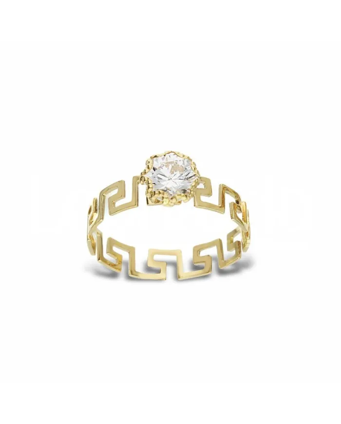 Casella Gioielli Solitaire Ring in Yellow Gold with Zircon