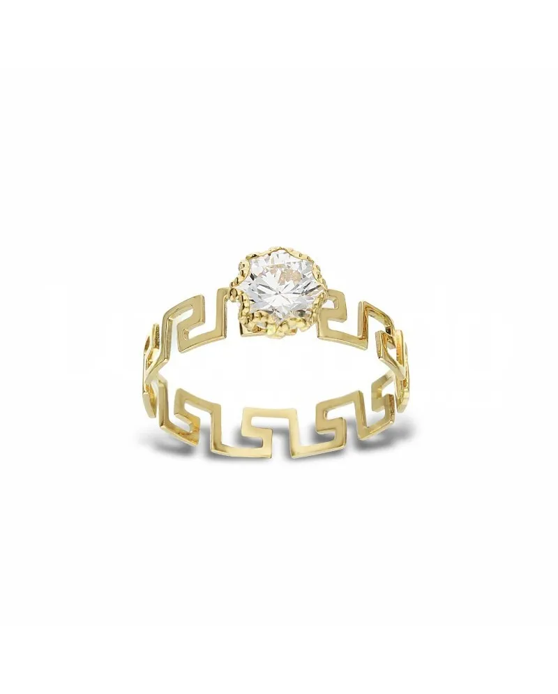 Anello Solitario Casella Gioielli in Oro Giallo con Zircone