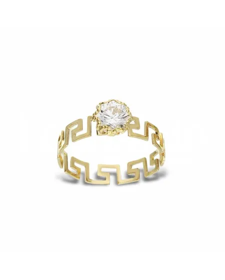 Anello Solitario Casella Gioielli in Oro Giallo con Zircone