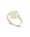 Anello Casella Gioielli in Oro Giallo Quadrifoglio con Madreperla