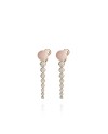 Chantecler Capri drop earrings in rose gold, diamonds and pink coral
