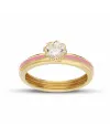 Anello Solitario Casella Gioielli in Oro Giallo con Zircone e Smalto