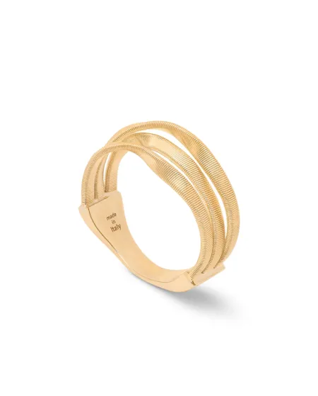 Anello a 3 Fili Marco Bicego Marrakech Onde in Oro Giallo