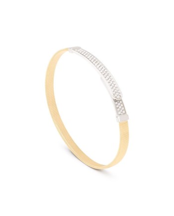 Marco Bicego Masai Yellow Gold and Diamond Thin Bangle Bracelet