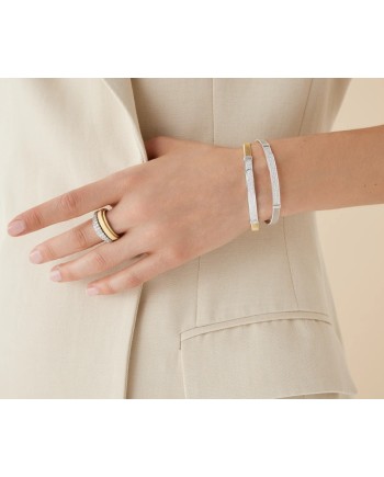 Marco Bicego Masai Yellow Gold and Diamond Thin Bangle Bracelet