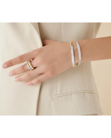 Bracelet jonc fin Marco Bicego Masai en or jaune et diamants