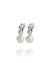 Orecchini pendenti Chantecler Capri in oro bianco, diamanti e perla freshwater