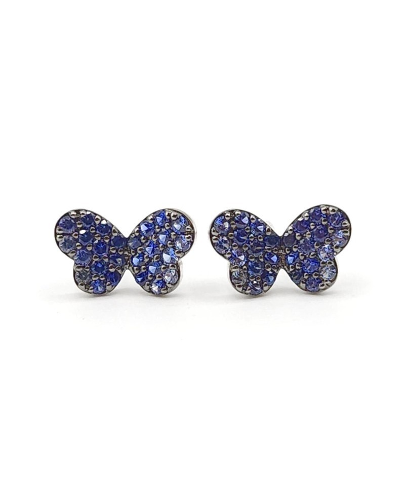 Crivelli Earrings in White Gold and Sapphires with Butterfly