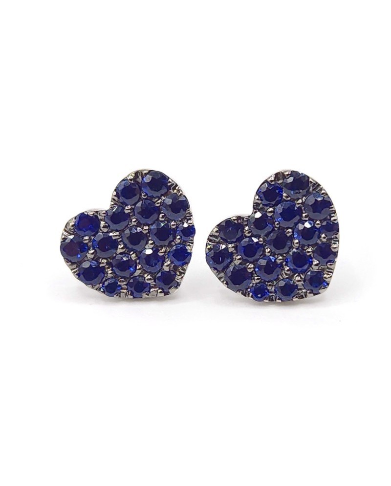 Crivelli Earrings in White Gold and Sapphires with Heart