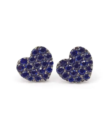 Crivelli Earrings in White Gold and Sapphires with Heart