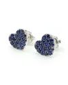 Boucles d'oreilles Crivelli en or blanc et saphirs avec cœur
