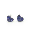Boucles d'oreilles Crivelli en or blanc et saphirs avec cœurs