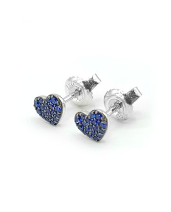 Crivelli Earrings in White Gold and Sapphires with Hearts