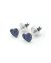 Crivelli Earrings in White Gold and Sapphires with Hearts
