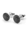 Boucles d'oreilles Crivelli en or blanc avec pavé de diamants noirs