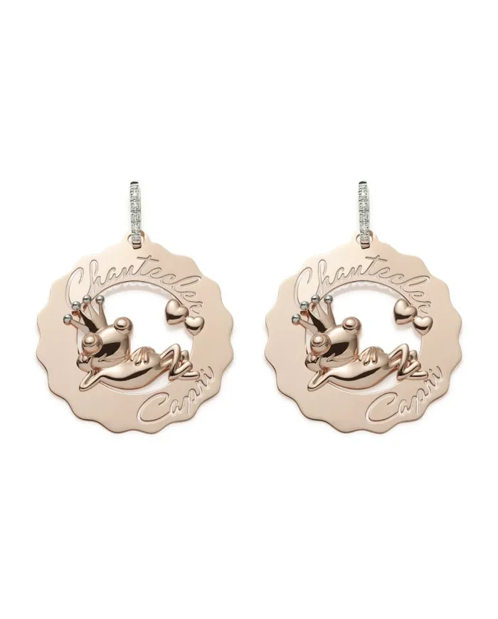 Chantecler Capri large single earring, frog prince in love