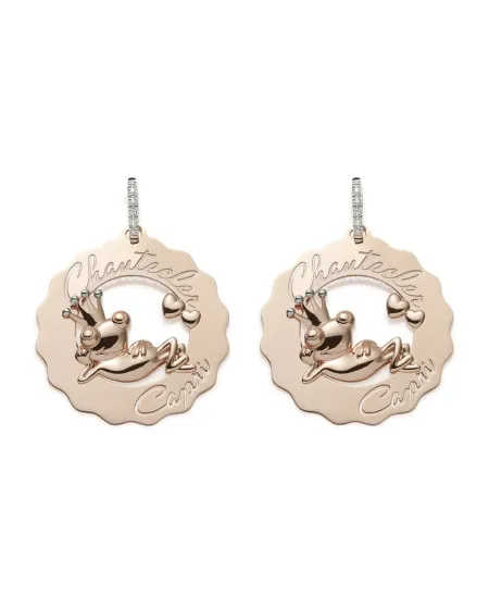 Boucle d'oreille Chantecler Capri, grande boucle d'oreille unique, prince grenouille amoureux