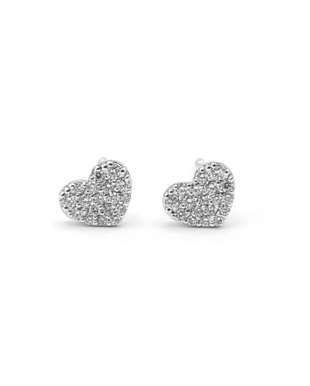 Orecchini Crivelli in Oro Bianco e Diamanti con Cuori