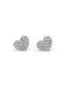 Boucles d'oreilles Crivelli en or blanc et diamants avec cœurs
