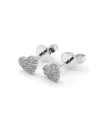 Boucles d'oreilles Crivelli en or blanc et diamants avec cœurs