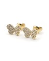 Boucles d'oreilles Crivelli en or jaune et diamants avec papillon