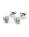 Crivelli Heart Earrings in White Gold with Diamonds and Emeralds
