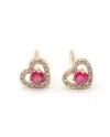 Crivelli Heart Earrings in Rose Gold with Diamonds and Rubies