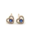 Boucles d'oreilles Crivelli Heart en or rose avec diamants et saphirs